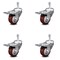 Service Caster 3 Inch Maroon Polyurethane Swivel 10mm Stem Caster Set with Total Lock Brake SCC-TSTTL20S314-PPUB-MRN-M1015-4 - alternate 1